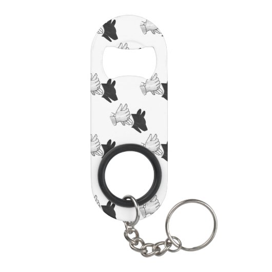 Hand Silhouette Dog Mini Flessenopener (Achterkant)