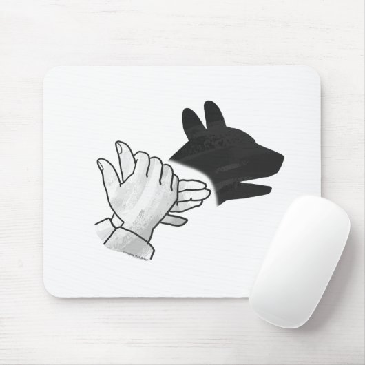 Hand Silhouette Dog Muismat (Met muis)