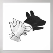 Hand Silhouette Dog Poster (Voorkant)