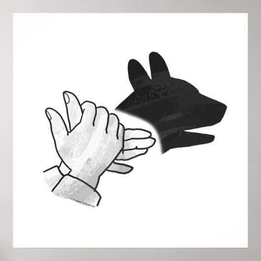 Hand Silhouette Dog Poster (Voorkant)