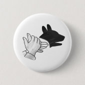 Hand Silhouette Dog Ronde Button 5,7 Cm (Voorkant)