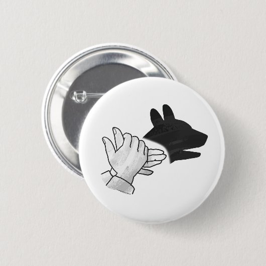 Hand Silhouette Dog Ronde Button 5,7 Cm (Voorkant /achterkant)