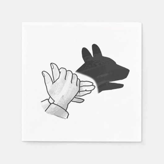Hand Silhouette Dog Servetten (Voorkant)