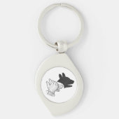 Hand Silhouette Dog Sleutelhanger (Voorkant)