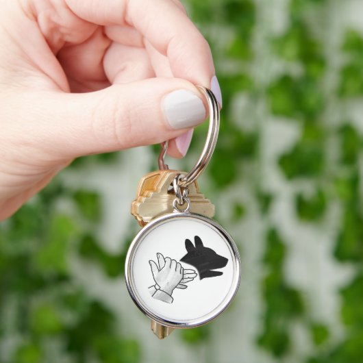 Hand Silhouette Dog Sleutelhanger (Hand)