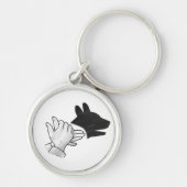 Hand Silhouette Dog Sleutelhanger (Voorkant)