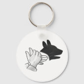 Hand Silhouette Dog Sleutelhanger (Voorkant)