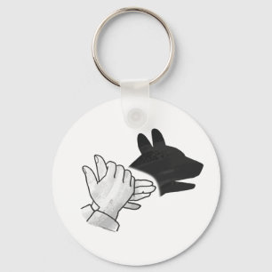 Hand Silhouette Dog Sleutelhanger