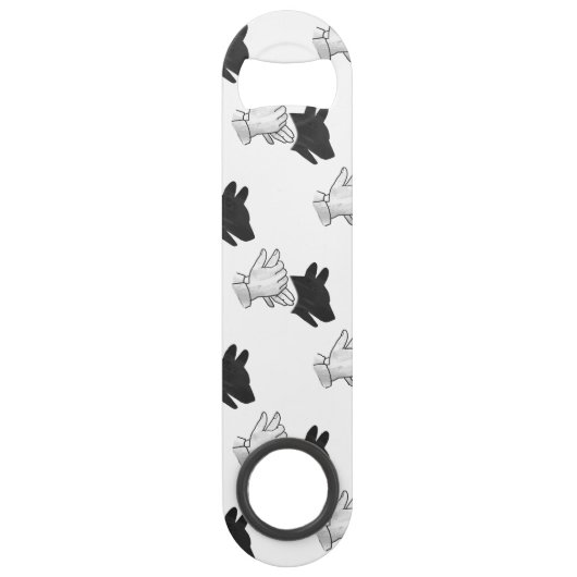 Hand Silhouette Dog Speed Flessenopener (Voorkant)