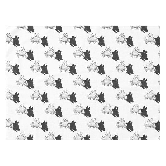 Hand Silhouette Dog Tafelkleed (Voorkant (Horizontaal))