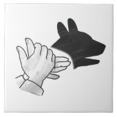 Hand Silhouette Dog Tegeltje (Voorkant)