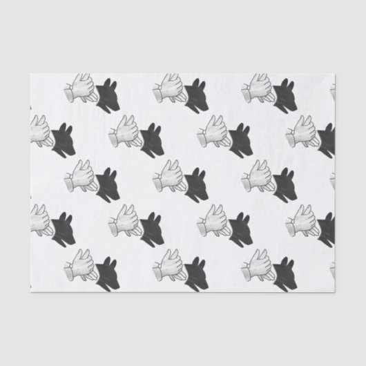 Hand Silhouette Dog Tissuepapier (Voorkant)