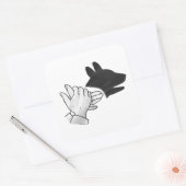 Hand Silhouette Dog Vierkante Sticker (Envelop)