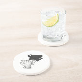 Hand Silhouette Dog Zandsteen Onderzetter (Zijkant)