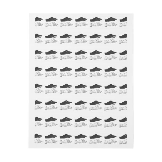 Hand Silhouette Duck Adreslabel Wikkel (Vel)