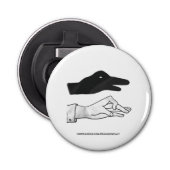 Hand Silhouette Duck Button Flesopener (Voorkant)