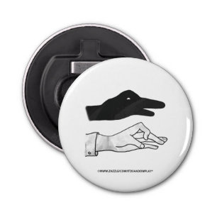 Hand Silhouette Duck Button Flesopener