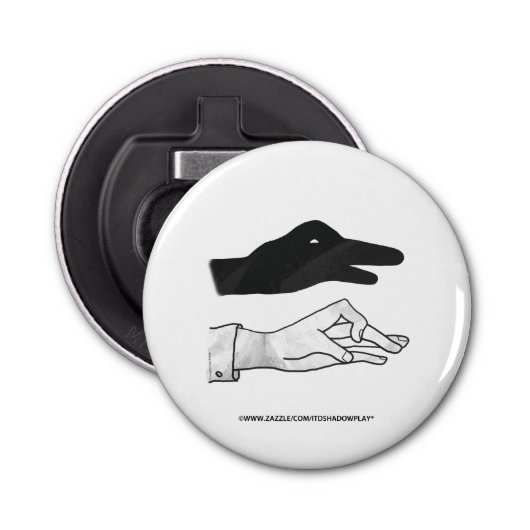 Hand Silhouette Duck Button Flesopener (Voorkant)