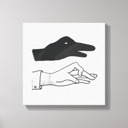 Hand Silhouette Duck Canvas Afdruk (Voorkant)