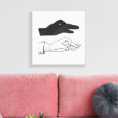 Hand Silhouette Duck Canvas Afdruk (Insitu (Woonkamer))