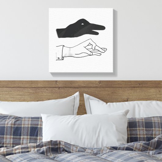 Hand Silhouette Duck Canvas Afdruk (Insitu (Slaapkamer))