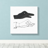 Hand Silhouette Duck Canvas Afdruk (Insitu (Houten vloer))