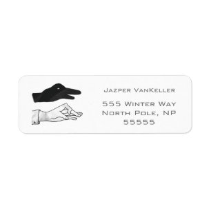 Hand Silhouette Duck Etiket