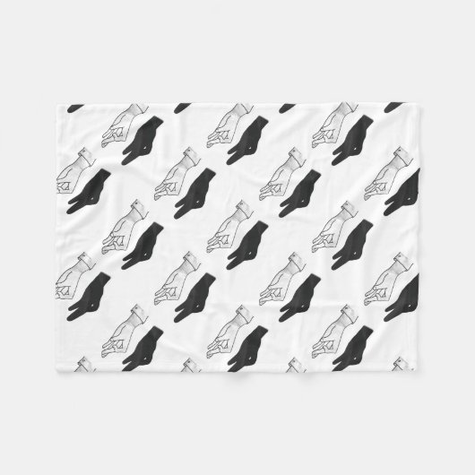 Hand Silhouette Duck Fleece Deken (Voorkant (Horizontaal))