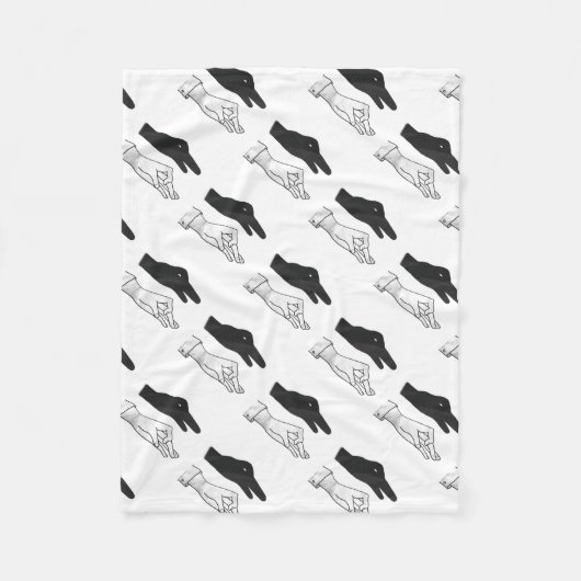 Hand Silhouette Duck Fleece Deken (Voorkant)