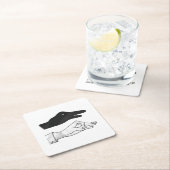 Hand Silhouette Duck Kartonnen Onderzetters (Insitu)