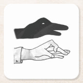 Hand Silhouette Duck Kartonnen Onderzetters (Voorkant)