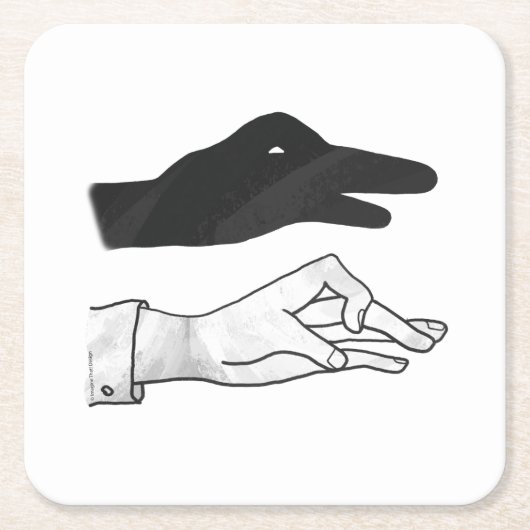 Hand Silhouette Duck Kartonnen Onderzetters (Voorkant)