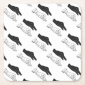 Hand Silhouette Duck Kartonnen Onderzetters (Voorkant)