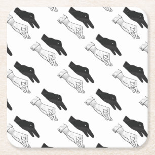Hand Silhouette Duck Kartonnen Onderzetters