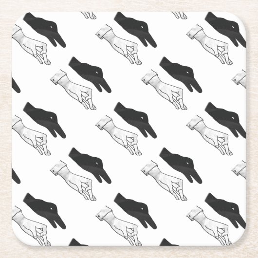 Hand Silhouette Duck Kartonnen Onderzetters (Voorkant)
