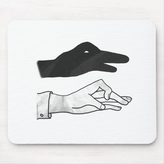 Hand Silhouette Duck Muismat (Voorkant)
