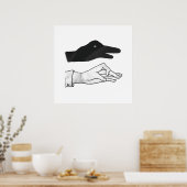 Hand Silhouette Duck Poster (Keuken)