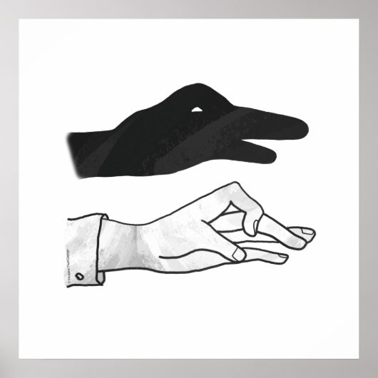 Hand Silhouette Duck Poster (Voorkant)