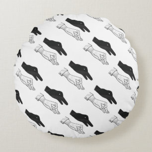 Hand Silhouette Duck Rond Kussen