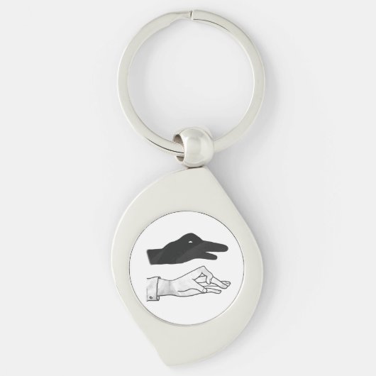 Hand Silhouette Duck Sleutelhanger (Voorkant)