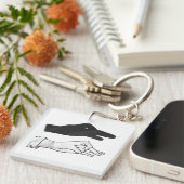 Hand Silhouette Duck Sleutelhanger (Voorkant Rechts)