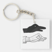 Hand Silhouette Duck Sleutelhanger (voorkant)