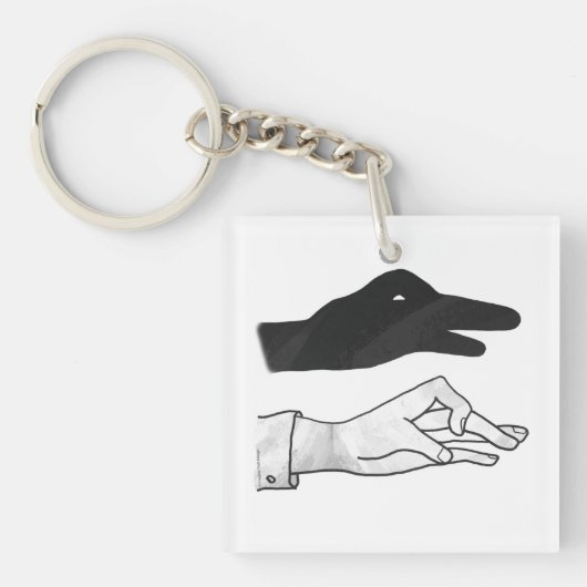 Hand Silhouette Duck Sleutelhanger (voorkant)