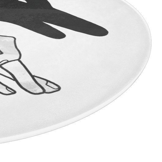 Hand Silhouette Duck Snijplank (Hoek)