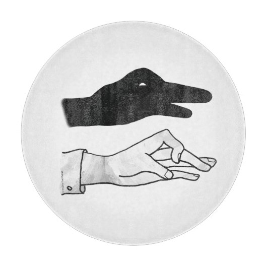 Hand Silhouette Duck Snijplank (Voorkant)