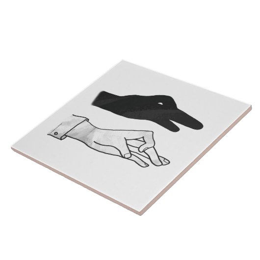 Hand Silhouette Duck Tegeltje (Zijkant)