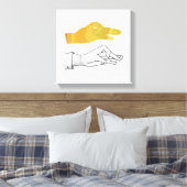 Hand Silhouette Duck Yellow Canvas Afdruk (Insitu (Slaapkamer))