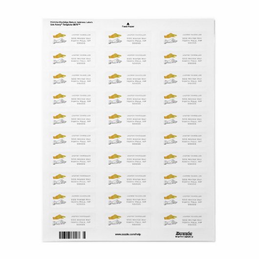 Hand Silhouette Duck Yellow Etiket (Full Sheet)