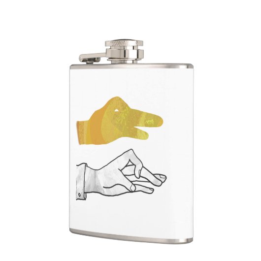 Hand Silhouette Duck Yellow Heupfles (Links)