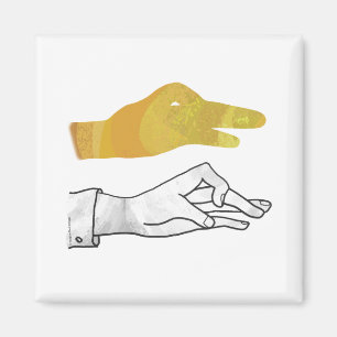 Hand Silhouette Duck Yellow Magneet